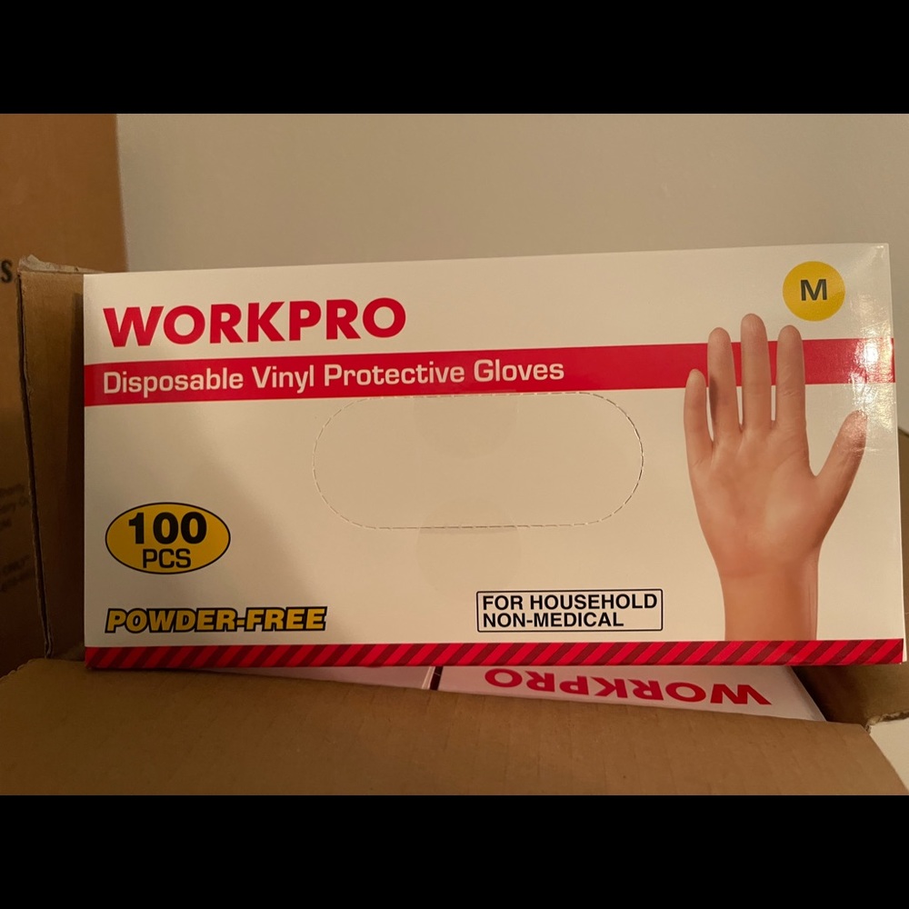 WORKPRO Disposable Vinyl Gloves Medium  1000 pcs